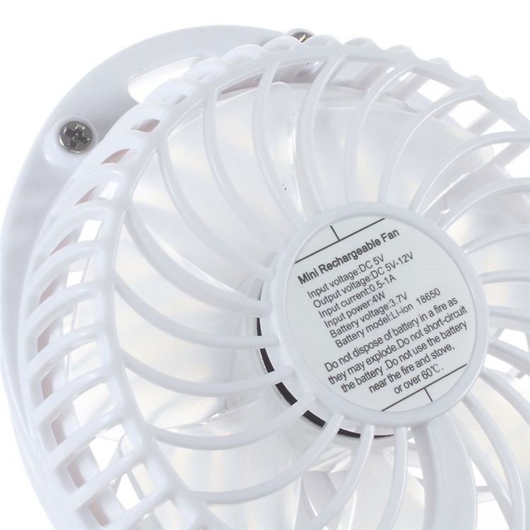 F95 Mini Portable 3 Speeds 7 Vanes Desktop USB Fan with LED Light - White-3