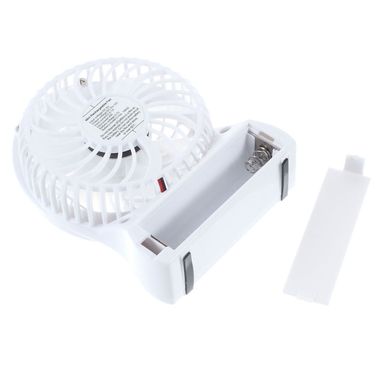 F95 Mini Portable 3 Speeds 7 Vanes Desktop USB Fan with LED Light - White-5