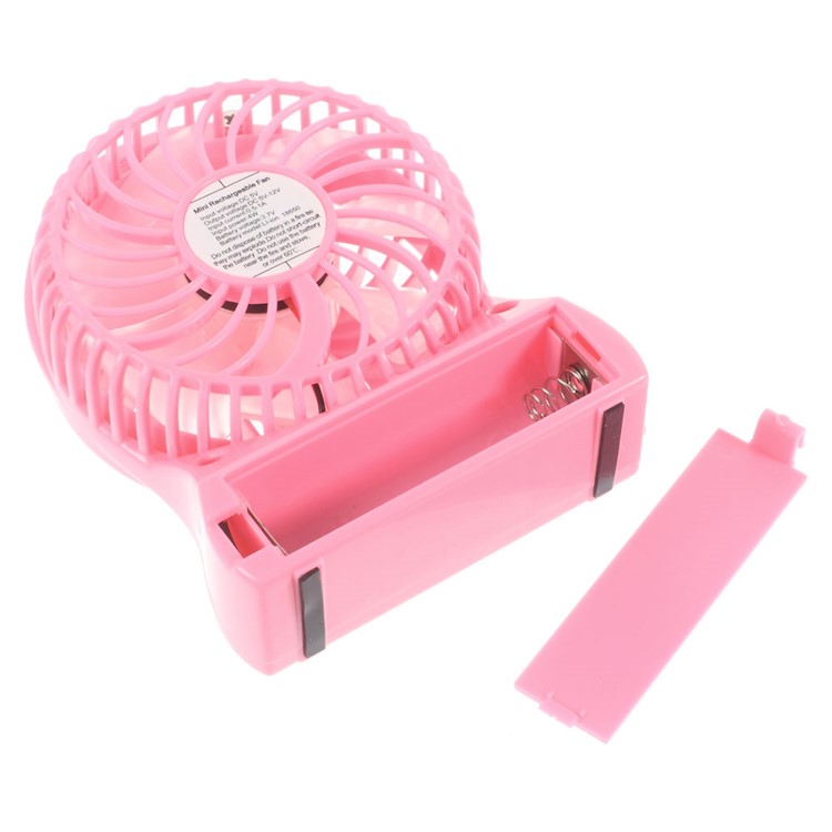 F95 Mini Portable 3 Speeds 7 Vanes Desktop USB Fan with LED Light - Pink-5