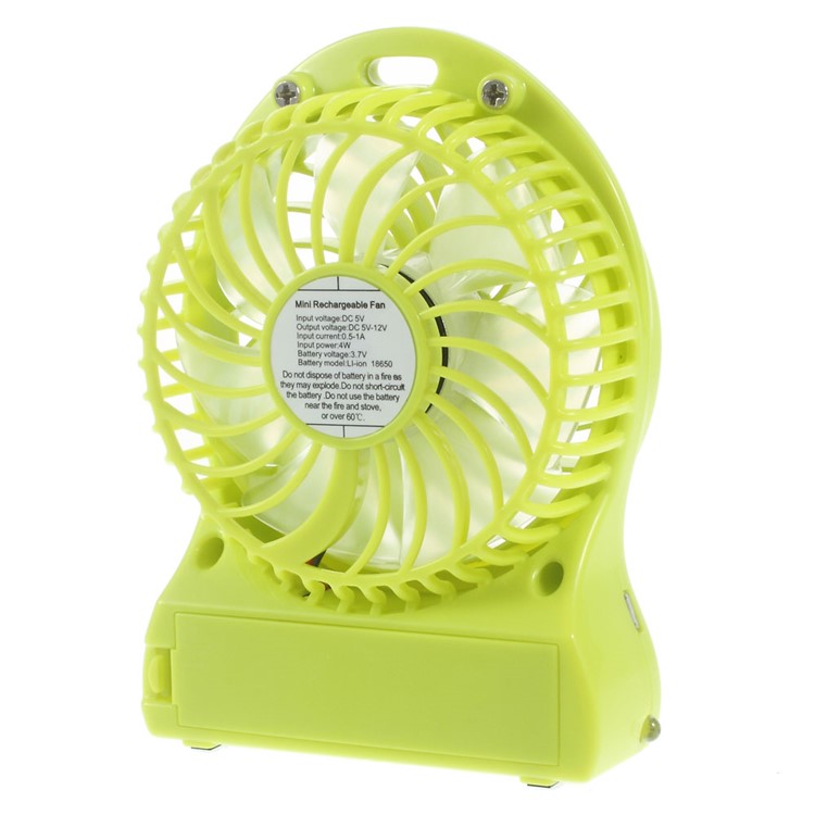 F95 Mini Portable 3 Speeds 7 Vanes Desktop USB Fan with LED Light - Green-2