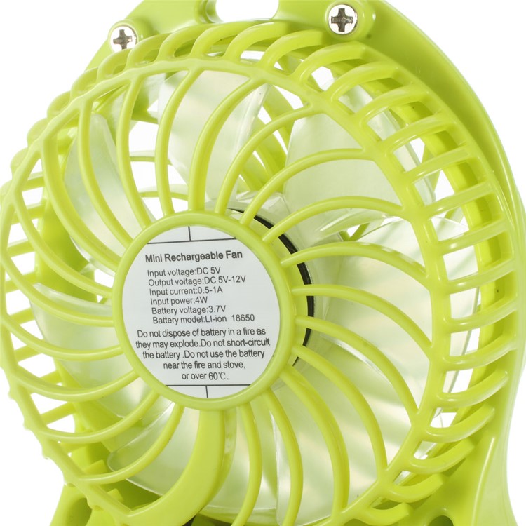 F95 Mini Portable 3 Speeds 7 Vanes Desktop USB Fan with LED Light - Green-3