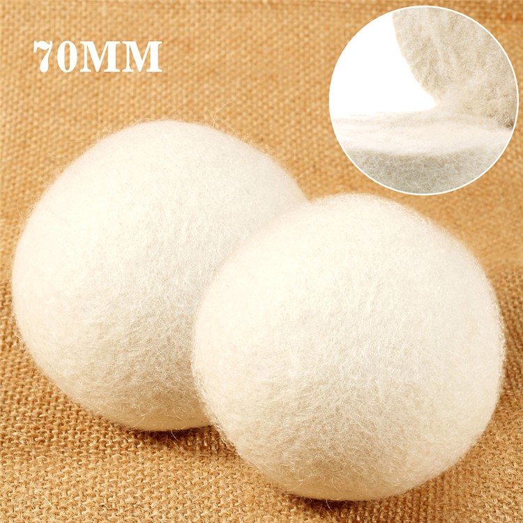 2Pcs Natural Wool Dryer Balls Laundry Drying Ball (70mm)-1