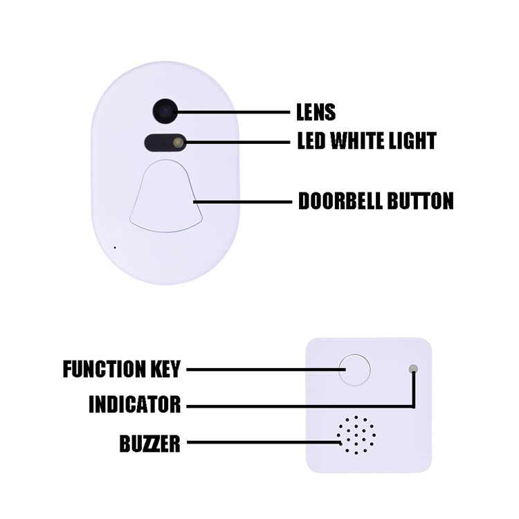 Smart Doorbell Wireless WiFi Ring Camera Smartphone Control Door Bell - US Plug-13