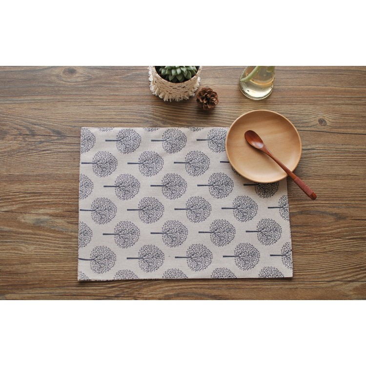 Tree Pattern Cotton Double Sides Basic Everyday Meal Napkin - Beige-4