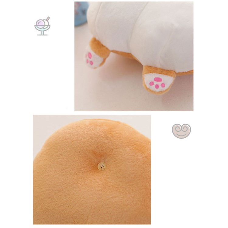 Funny Cute Corgi Butt Pillow Hand Warmer Soft Plush Toy Home Sofa Cushion - Size L-5