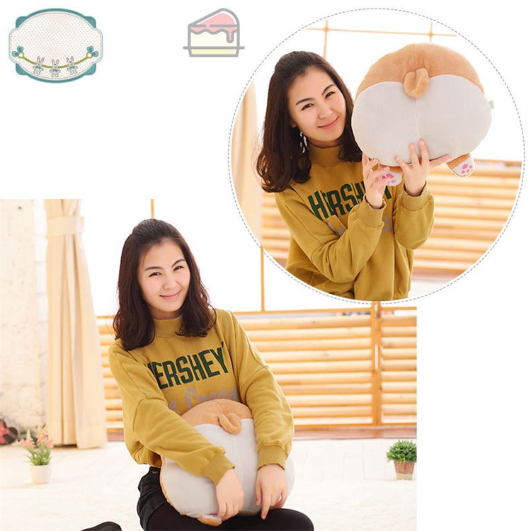 Funny Cute Corgi Butt Pillow Hand Warmer Soft Plush Toy Home Sofa Cushion - Size L-6