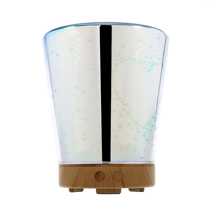 100ml Ultrasonic Essential Oil Diffuser with 3D Effect and 16 LED Night Light Color Changing Lamp - Heart / EU Plug-2