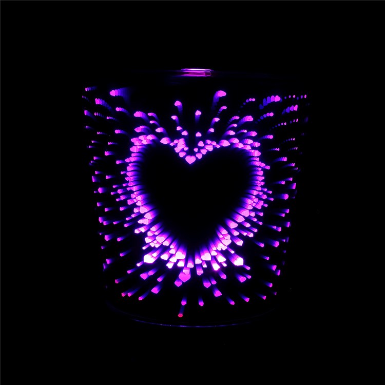 100ml Ultrasonic Essential Oil Diffuser with 3D Effect and 16 LED Night Light Color Changing Lamp - Heart / EU Plug-5