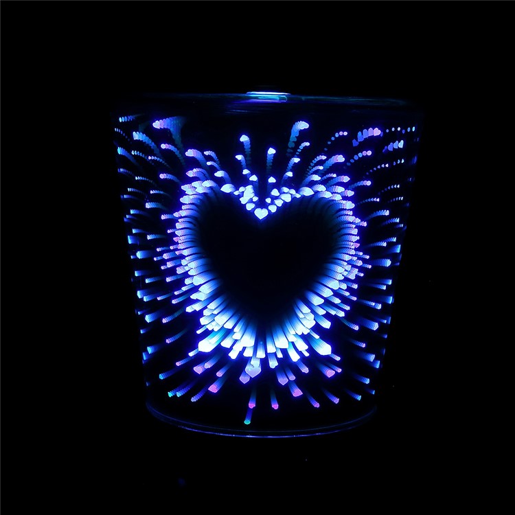 100ml Ultrasonic Essential Oil Diffuser with 3D Effect and 16 LED Night Light Color Changing Lamp - Heart / EU Plug-7