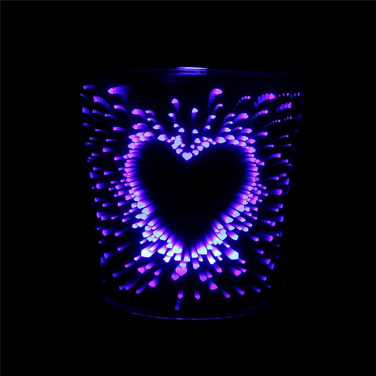 100ml Ultrasonic Essential Oil Diffuser with 3D Effect and 16 LED Night Light Color Changing Lamp - Heart / EU Plug-8