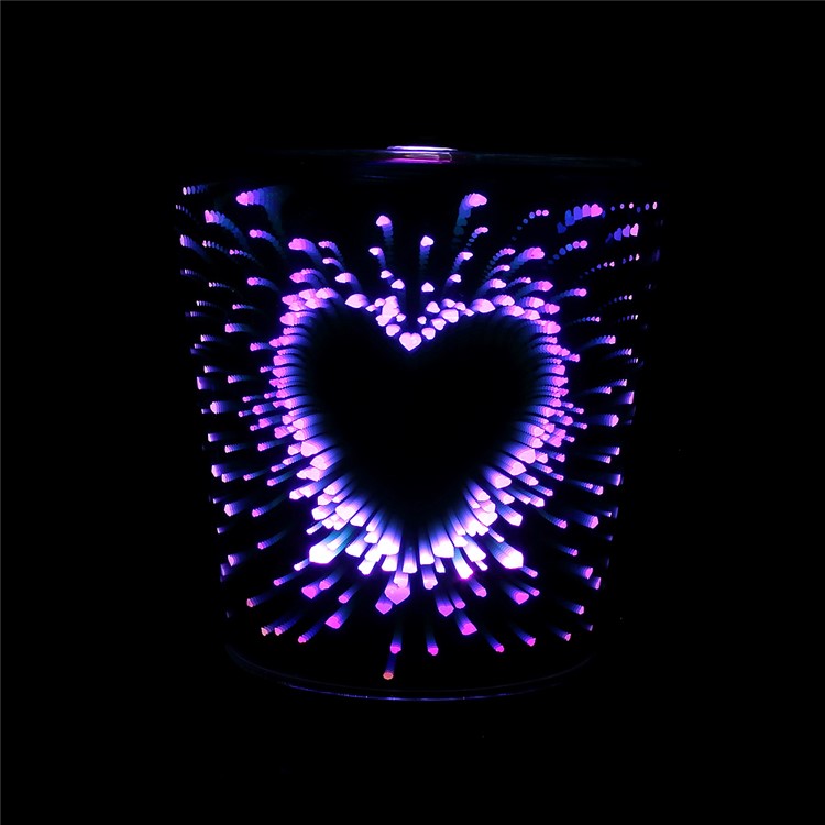 100ml Ultrasonic Essential Oil Diffuser with 3D Effect and 16 LED Night Light Color Changing Lamp - Heart / EU Plug-9