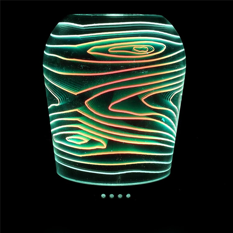 100ML Vortex Shape Ultrasonic Essential Oil Diffuser with 3D Effect 16 LED Color Changing Night Light - EU Plug-7