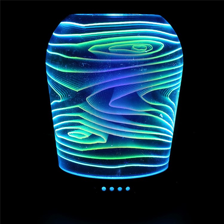 100ML Vortex Shape Ultrasonic Essential Oil Diffuser with 3D Effect 16 LED Color Changing Night Light - EU Plug-8