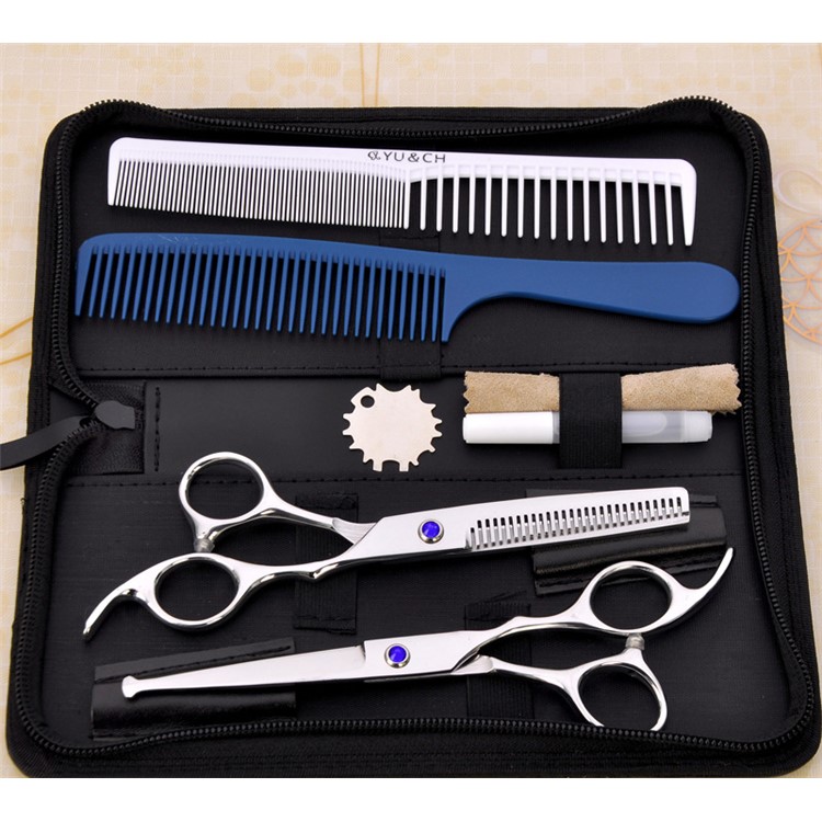 4 Pcs/Set Stainless Steel Professional Hair Cutting Scissors Kit for Salon/Home Use - Blue-2