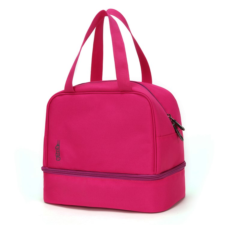 Multi-functional Portable Zipper Lunch Case Bag Cooler Bag for Picnic Travel etc. - Rose-1
