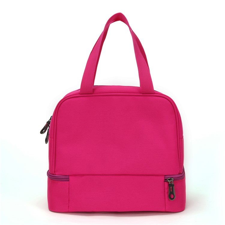 Multi-functional Portable Zipper Lunch Case Bag Cooler Bag for Picnic Travel etc. - Rose-3