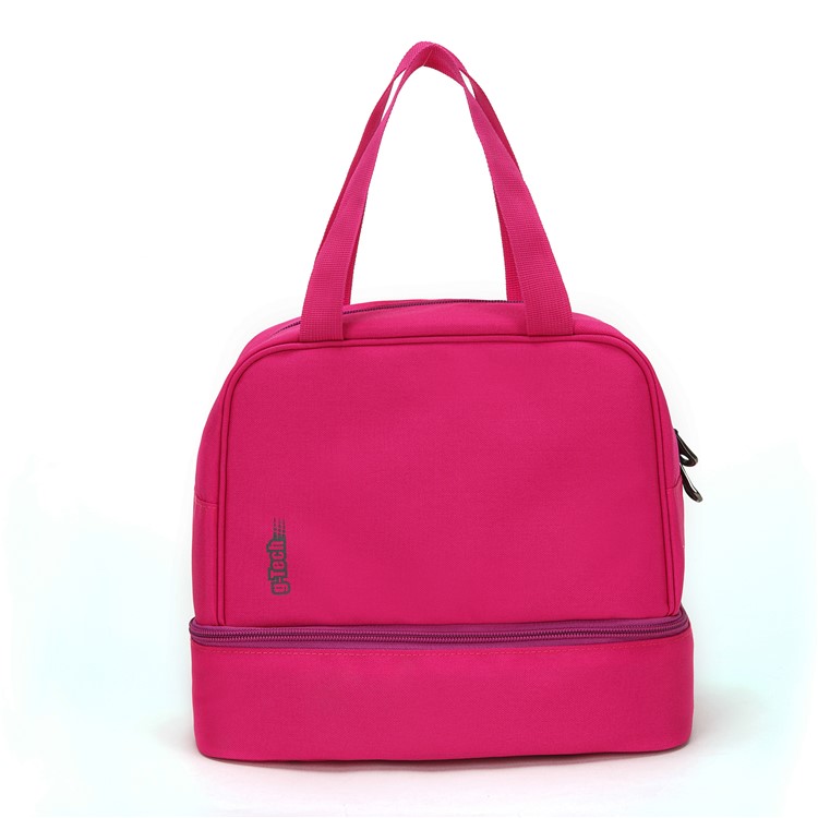 Multi-functional Portable Zipper Lunch Case Bag Cooler Bag for Picnic Travel etc. - Rose-4