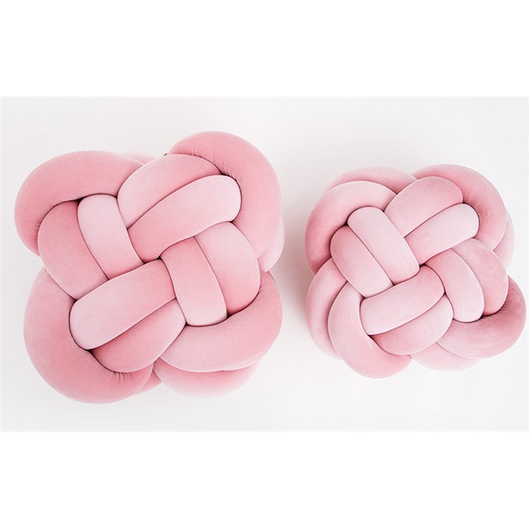 Knot Ball Nordic Crystal Velvet Knot Ball Sofa Pillow Home Decor - S / Pink-3