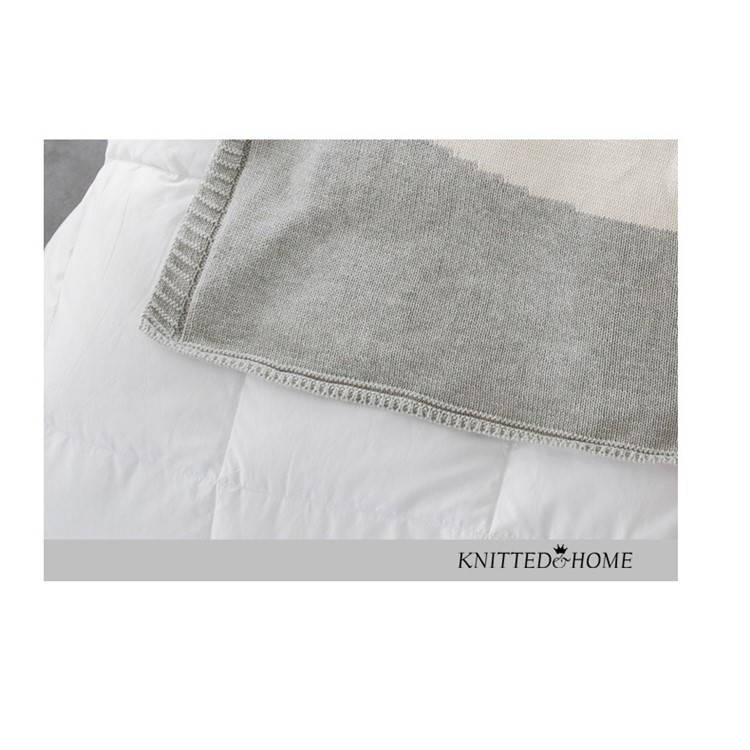 Children's Lovely 3D Rabbit Ear Jacquard knitted Blanket - Grey-4