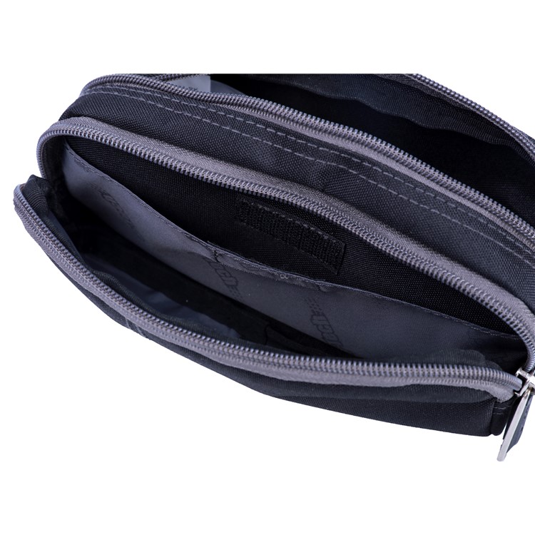Fashion Double Zipper Water-proof Polyester Student Pencil Pouch Bag - Black-10