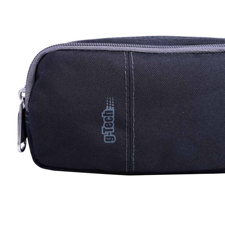 Fashion Double Zipper Water-proof Polyester Student Pencil Pouch Bag - Black-5
