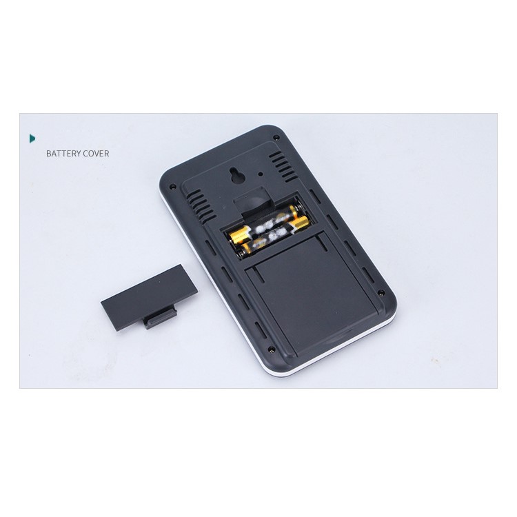 Digital LCD Display Thermometer Hygrometer Time Clock 12H/24H Alarm (CJ-3315t) - Black-5