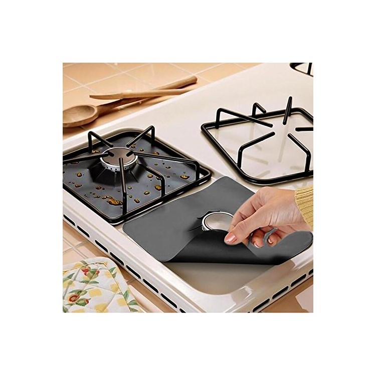 4PCS/Set Reusable Non-Stick Stove Burner Covers Gas Stove Protectors, Size: 27x27cm-1