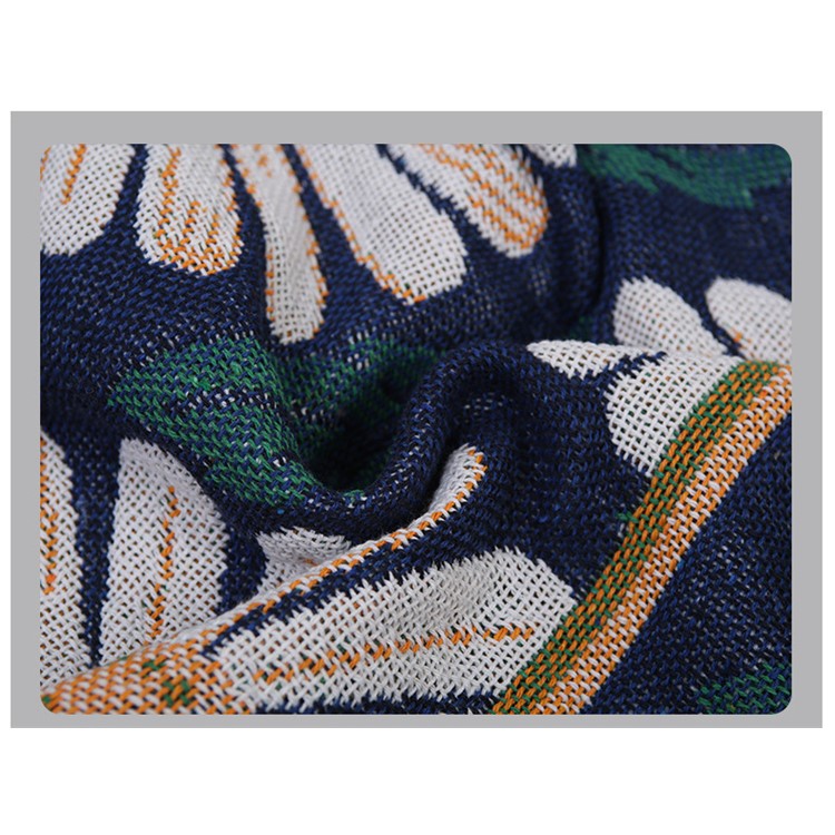 Cotton Three Layers Two-sided Sofa Cover Blanket with Tassels, Size: 180 x 230cm - Daisy-10