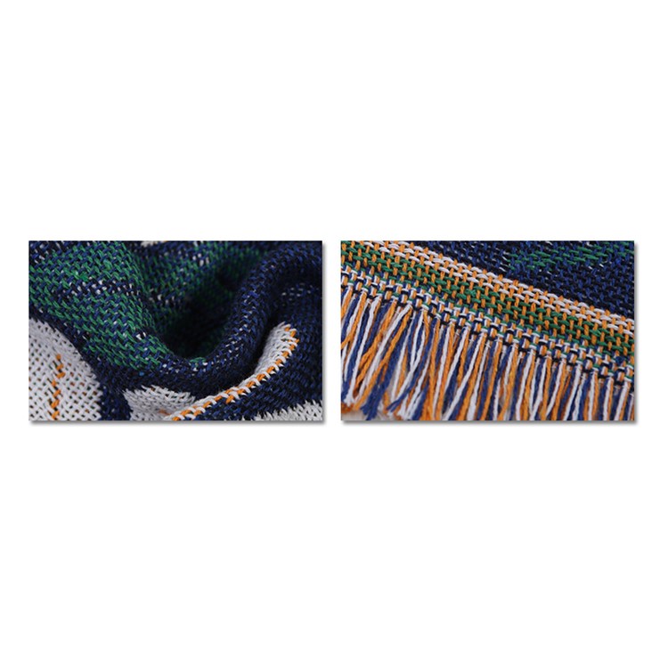 Cotton Three Layers Two-sided Sofa Cover Blanket with Tassels, Size: 180 x 230cm - Daisy-9