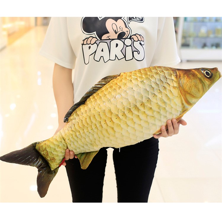 3D Creative Soft Simulation Crucian Fish Stuffed Toy Cute Animal Gift, Size: 60cm-1