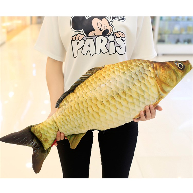 3D Creative Soft Simulation Crucian Fish Stuffed Toy Cute Animal Gift, Size: 80cm-1