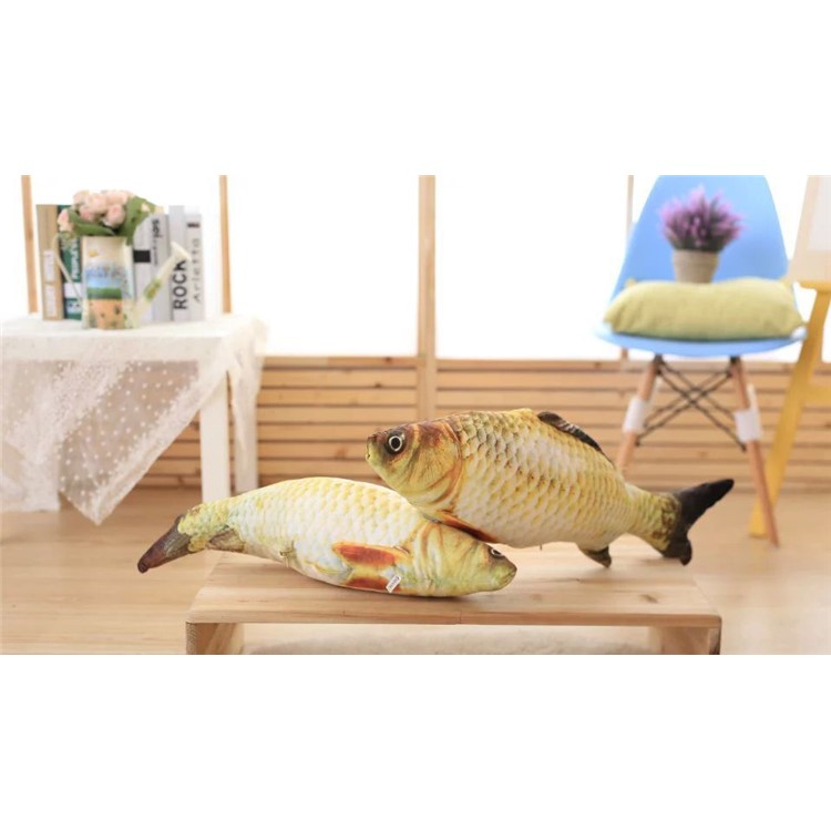 3D Creative Soft Simulation Crucian Fish Stuffed Toy Cute Animal Gift, Size: 80cm-3