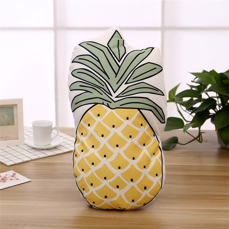 PP Cotton Polyester Cute and Soft Throw Pillow Back Cushion Waist Pillow Plant Pattern Toy - Pineapple-1