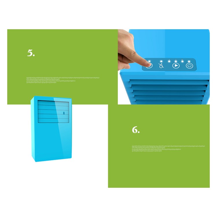 2-in-1 US Plug Humidifier and Air Conditioner Fan for Home Office Use - Blue-6