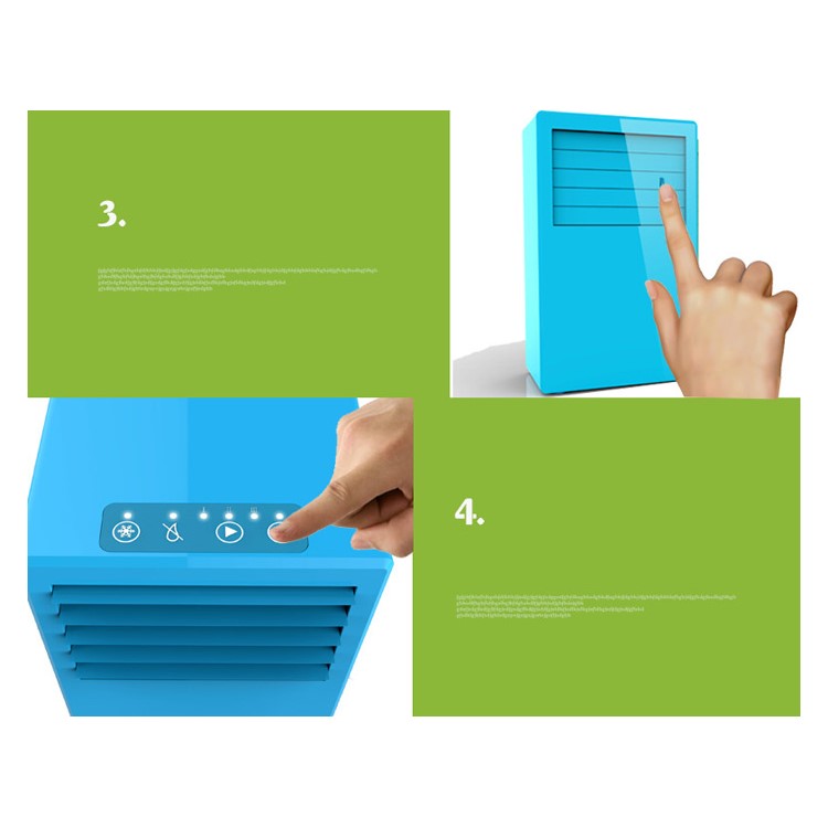 2-in-1 US Plug Humidifier and Air Conditioner Fan for Home Office Use - Blue-7