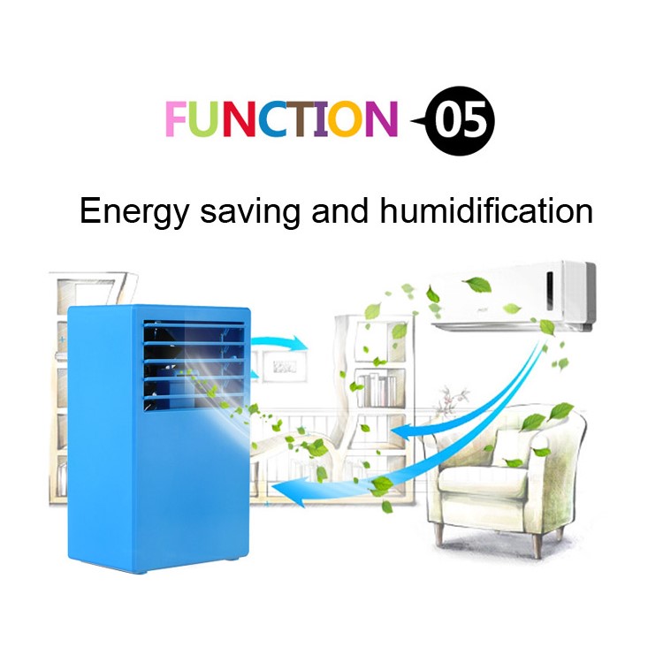 2-in-1 US Plug Humidifier and Air Conditioner Fan for Home Office Use - Blue-8