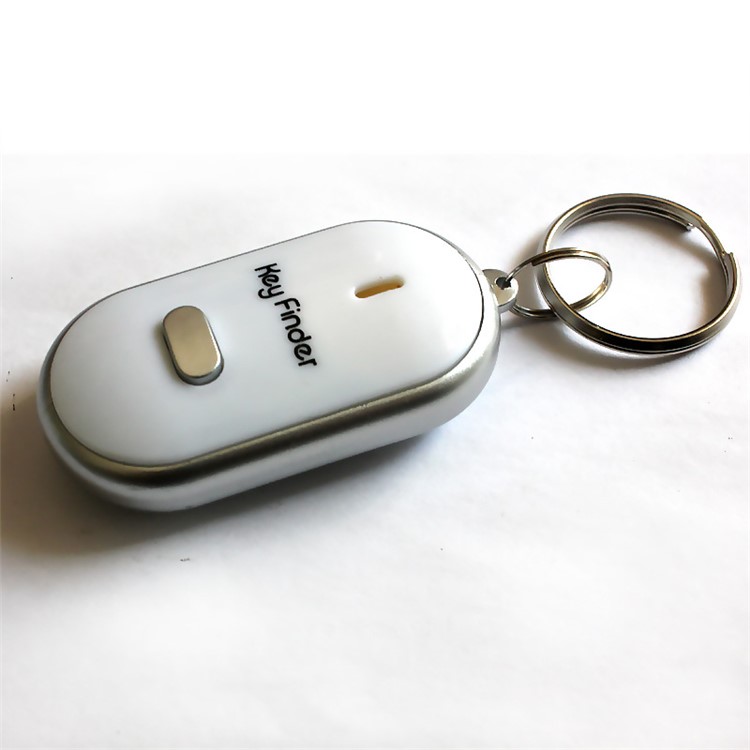 Locator Find Lost Keys Chain Keychain Whistle Sound Control Key Finder - White-1