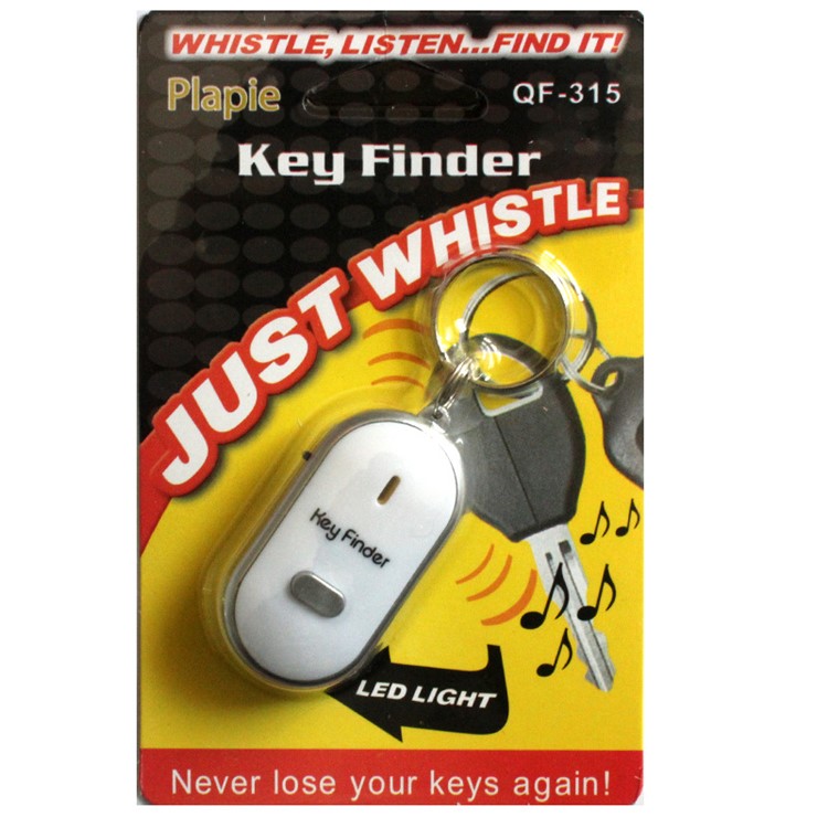 Locator Find Lost Keys Chain Keychain Whistle Sound Control Key Finder - White-4