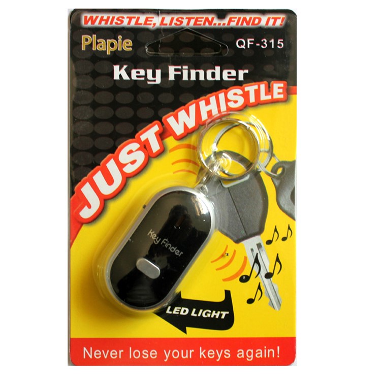 Whistle Sound Control Key Finder Locator Find Lost Keys Chain Keychain - Black-3