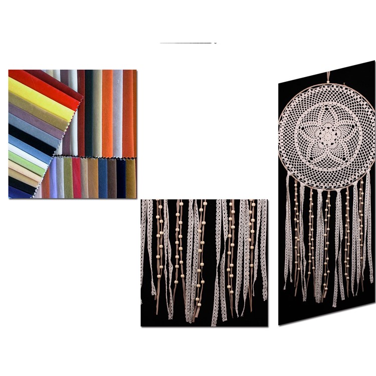 Circular Tassel Dream Catcher Wall Hanging Decoration Decor Craft for Bedroom Car Party Etc. - Light Coffee-7