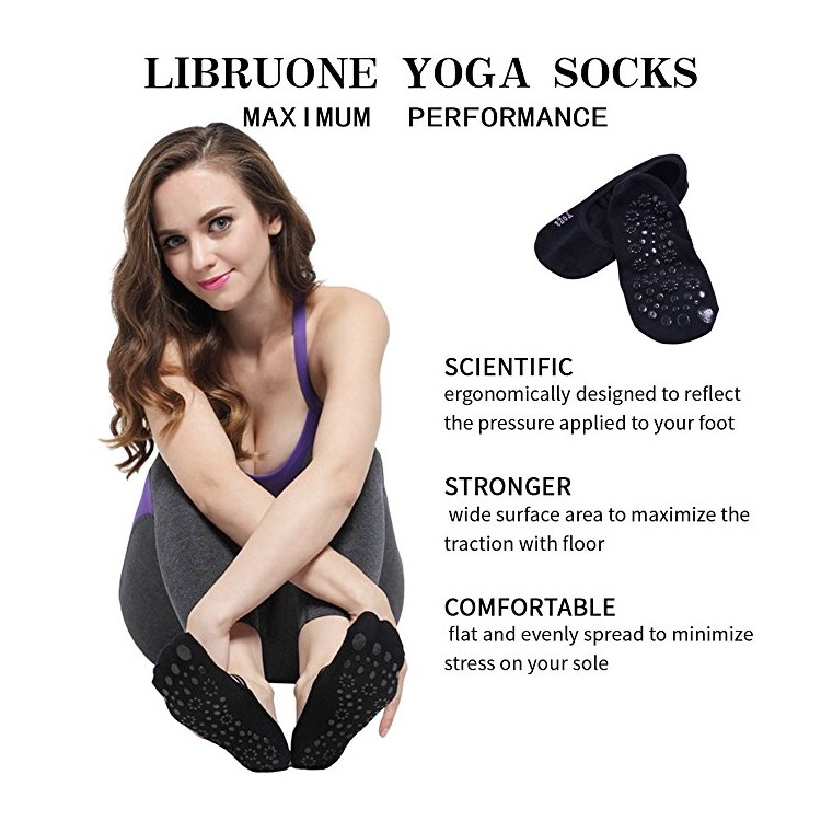 One Size 36-41 Cotton and Spandex Non Slip Yoga Low Cut Socks Ankle Sport Toe Shoes (3 Packs)-5