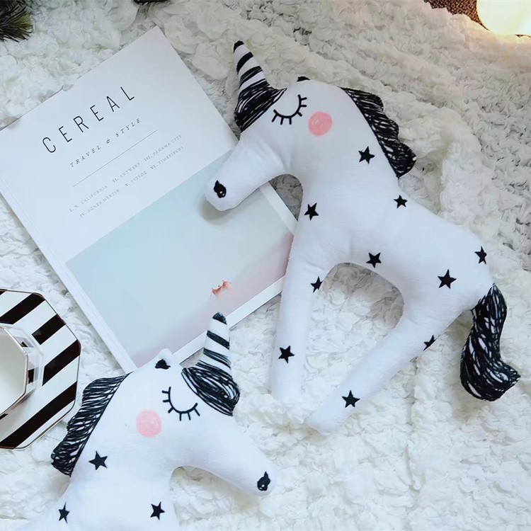 Cute Plush Unicorn Throw Pillow Home Decor - M / Black-3
