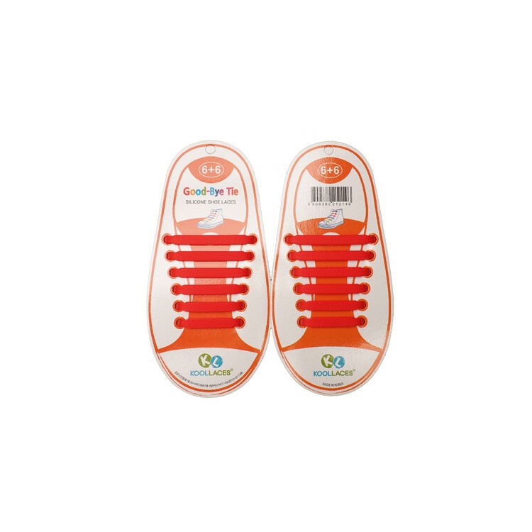 6 Pairs Hook Type Soft 100% Silicone Shoelace Shoelaces, 4.5 - 7cm - Red-1