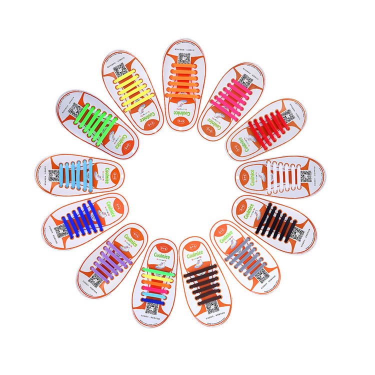 6 Pairs Hook Type Soft Elastic Silicone Shoelace Shoelaces, 4.5 - 7cm - Pink-2