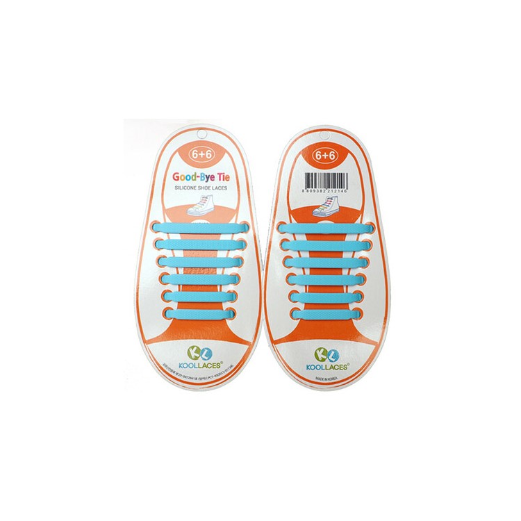 6 Pairs Trendy Hook Type Soft Silicone Shoelace Shoelaces, 4.5 - 7cm - Baby Blue-1