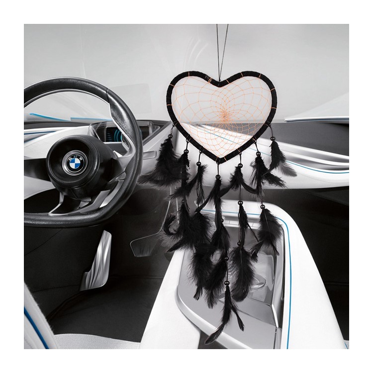 Heart Dream Catcher Pendant With Feather Wall Home Decoration
