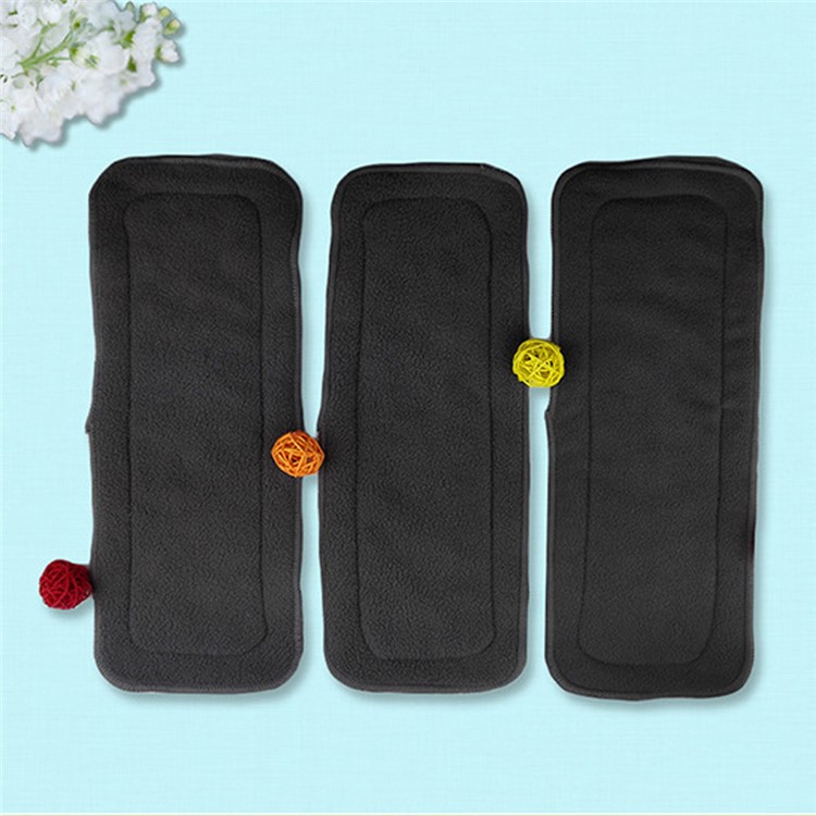 5PCS/Pack Baby Reusable Soft 4 Layers Bamboo Charcoal Cloth Diapers Inserts, Size: 33 x 14cm-3