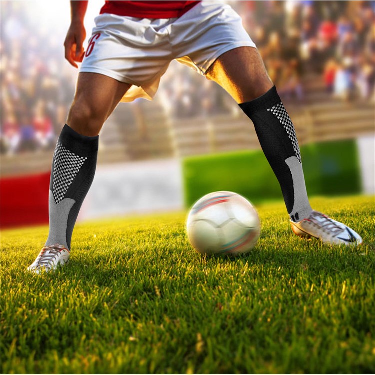 2 Pairs 20-30mmhg High Compression Sports Knee Socks for Running Cycling Fitness - Black / Size: L/XL-2