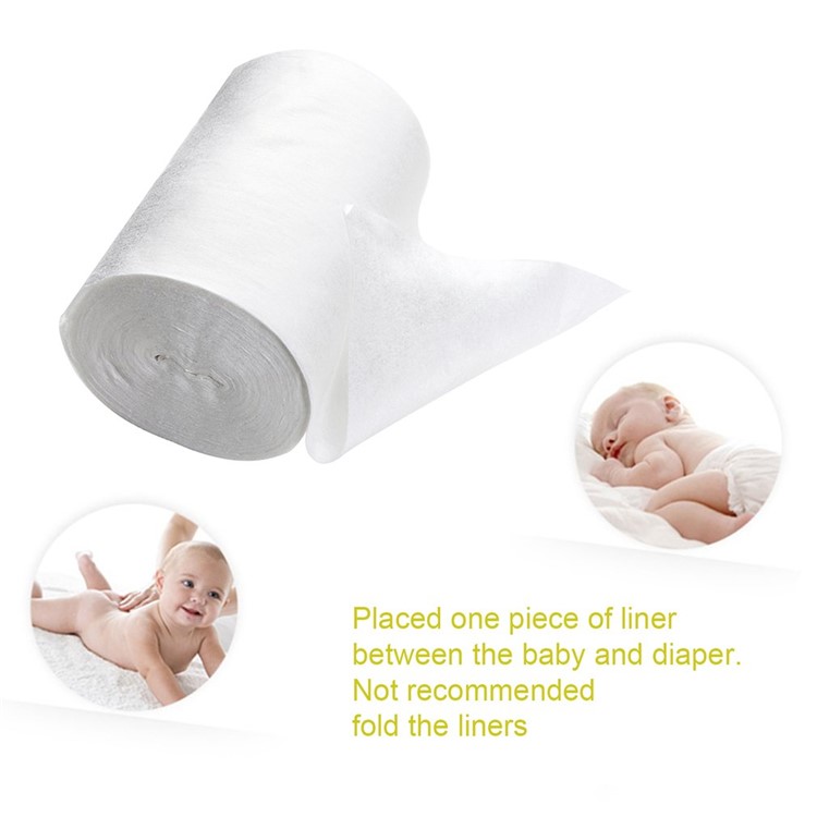 100 Sheet/Roll Baby Flushable Biodegradable Cloth Nappy Diaper Bamboo Liners ZF192500-3