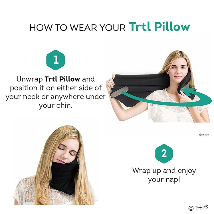 Washable Travel Neck Support Pillow Soft Nap Scarf Pillow Flight Sleep Pillow - Black-5